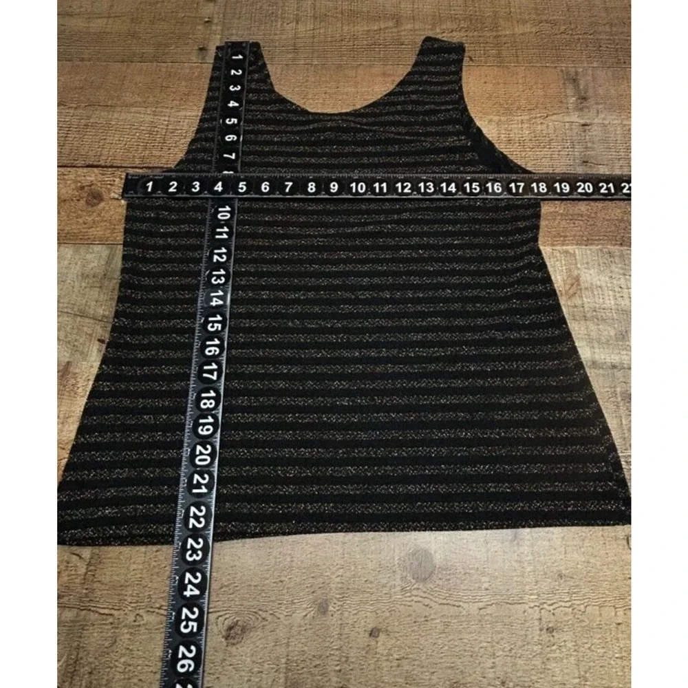 Chicos Cardigan Womens 1 Medium 8 Black Metallic Tank Top 2 Piece Set‎ Tie Front